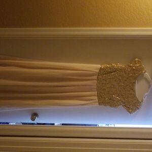 London Dress Company Nude Gold floor length dress